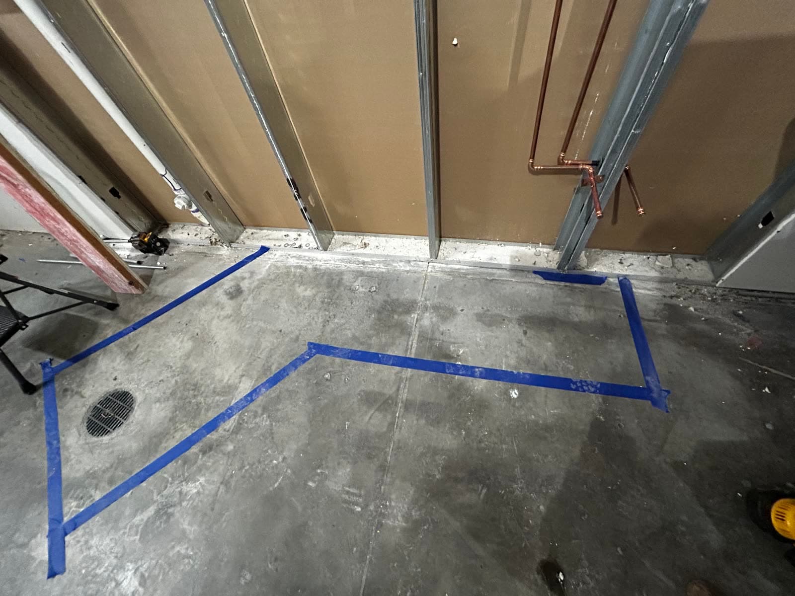 Commercial plumbing rough-in layout